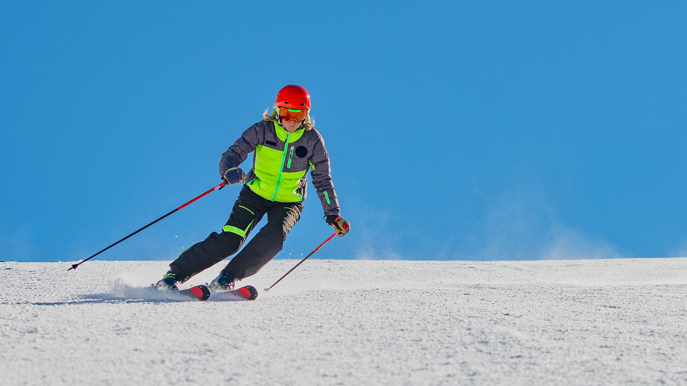a ski instructor while skiing alone xa3xfbn